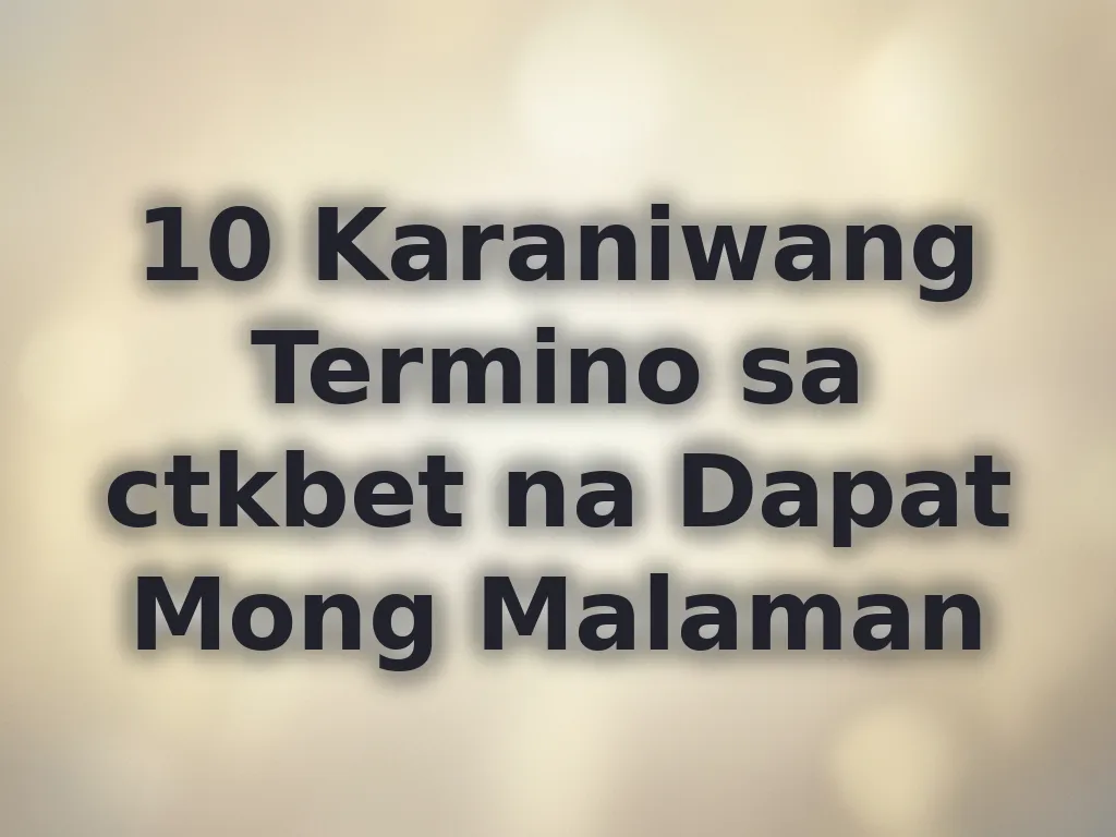 Beginner betting terms